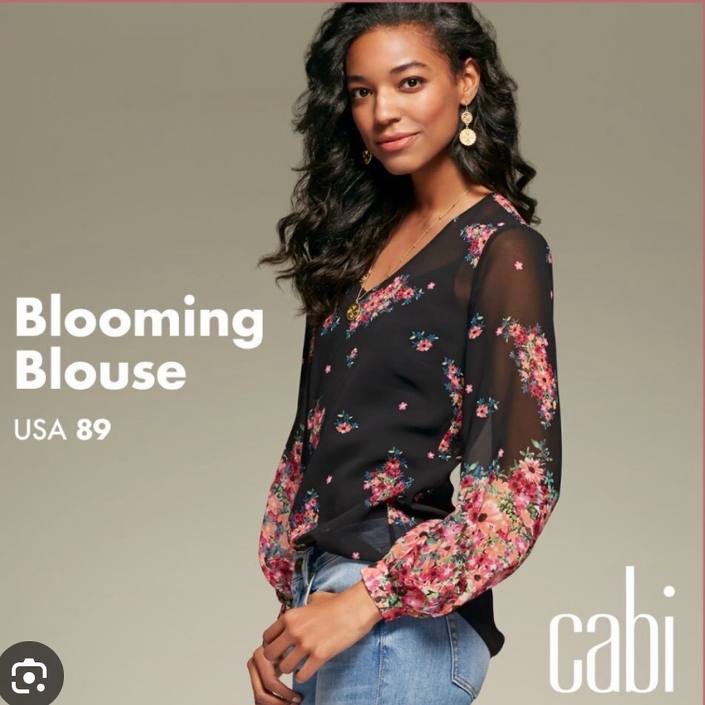 Cabi 3590 🌺 🌸 Blooming Floral Sheer Blouse